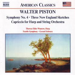 Walter Piston Symphony No. 4 • Three New England Sketches • Capriccio For Harp And String Orchestra Фирменный CD 